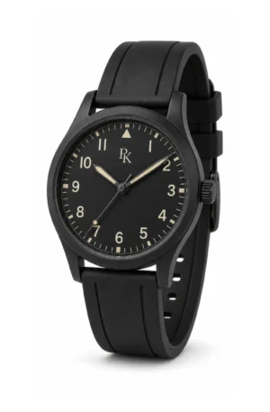 Desiyaaro Nomad 42mm Black Rubber Field Watch