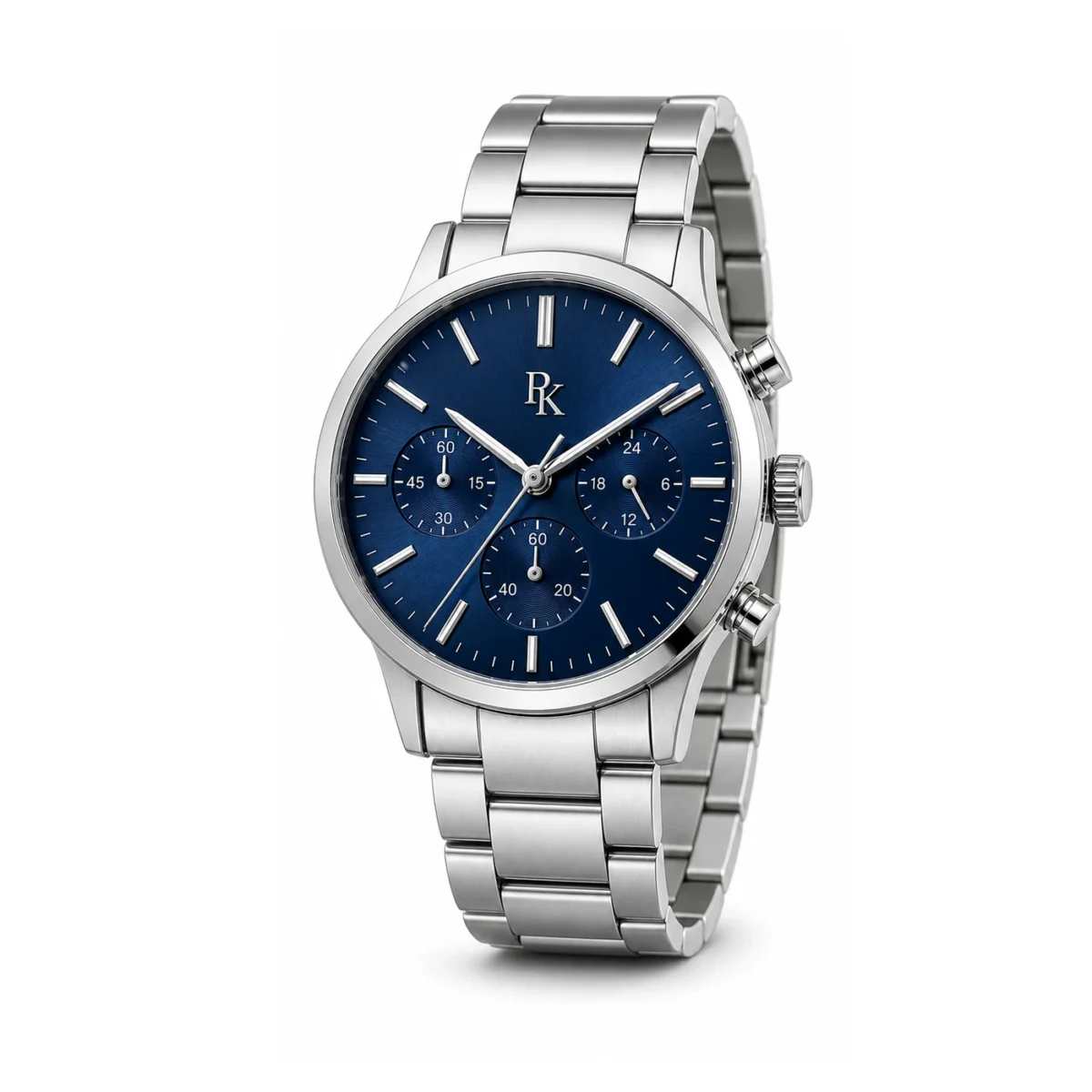 rk-tmp-42-blu-stl-angle Desiyaaro Tempo 42mm Blue Steel Chronograph Watch - Image 3