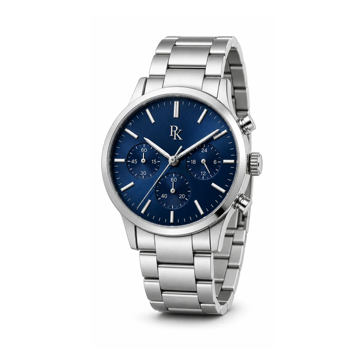 rk-tmp-42-blu-stl-side-detail Desiyaaro Tempo 42mm Blue Steel Chronograph Watch - Image 4