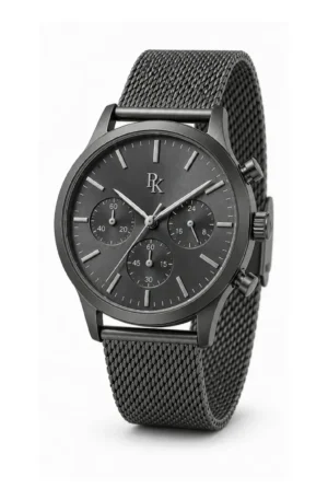 Desiyaaro Tempo 42mm Graphite Mesh Chronograph Watch