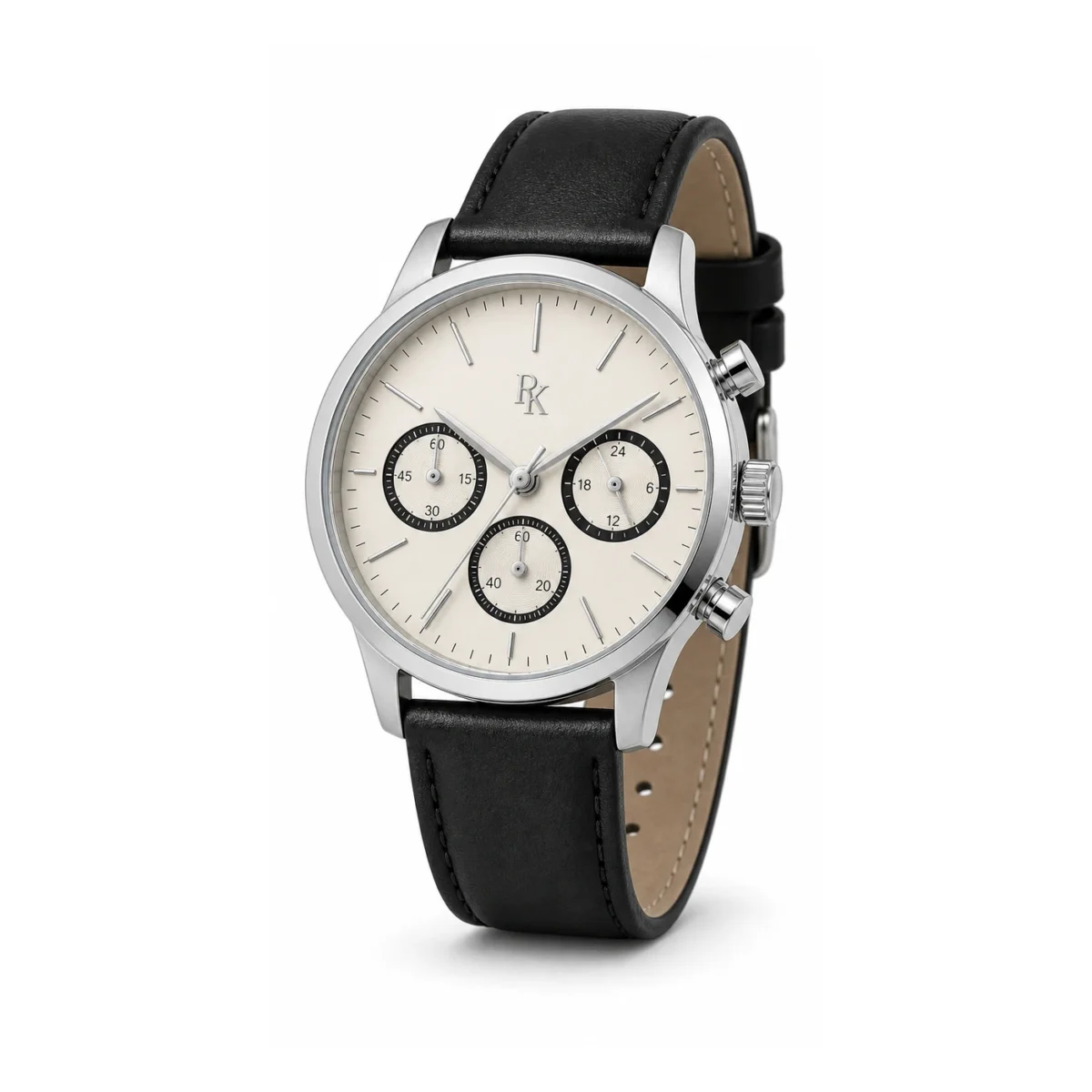 rk-tmp-42-ivy-blk-macro-dial Desiyaaro Tempo 42mm Ivory Black Chronograph Watch - Image 6