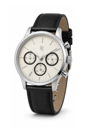 Desiyaaro Tempo 42mm Ivory Black Chronograph Watch