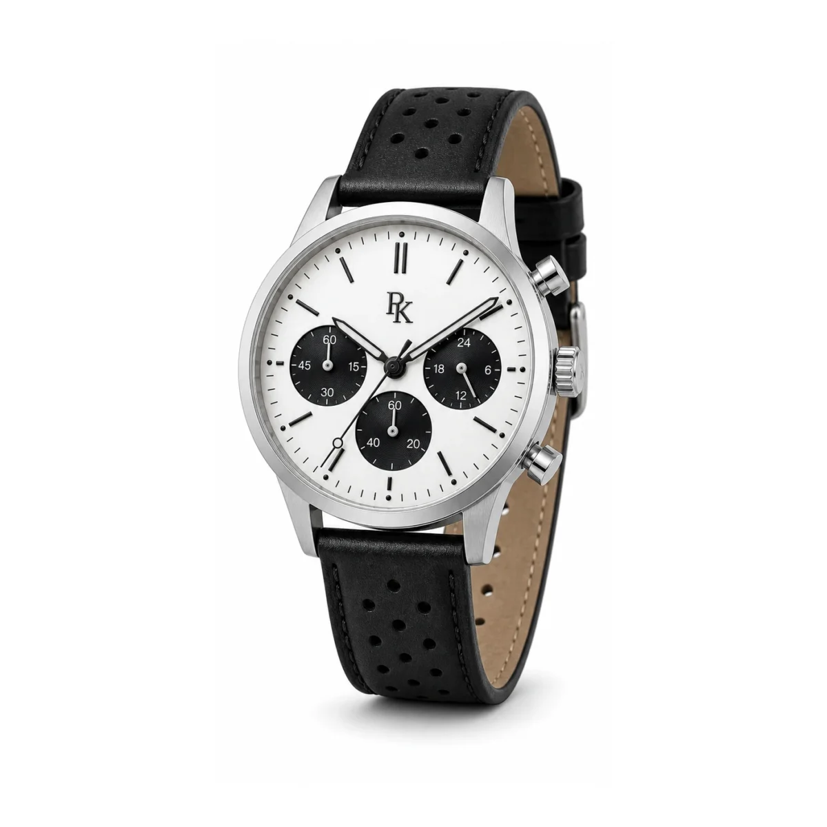 rk-tmp-42-pnd-blk-front Desiyaaro Tempo 42mm Panda Black Chronograph Watch - Image 2