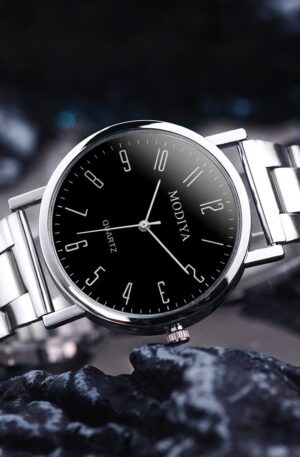 men's watch casual silver alloy band male quartz watches