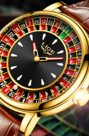 lige fashion men watch rotating dial las vegas roulette desktop theme watch men waterproof luminous clock watches creative clock