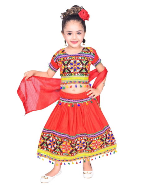 Ahhaaaa Cotton Girls' Lehenga Choli