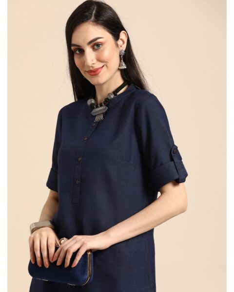 Anouk Navy Kurta Set