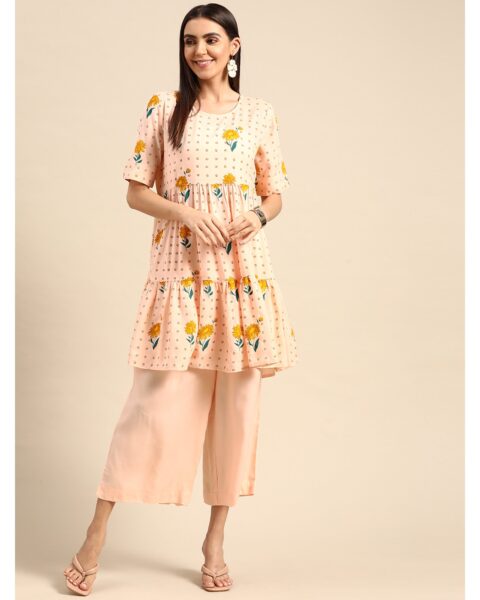 Anouk Peach Kurta Set