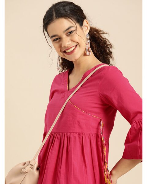 Anouk Pink Kurta Set