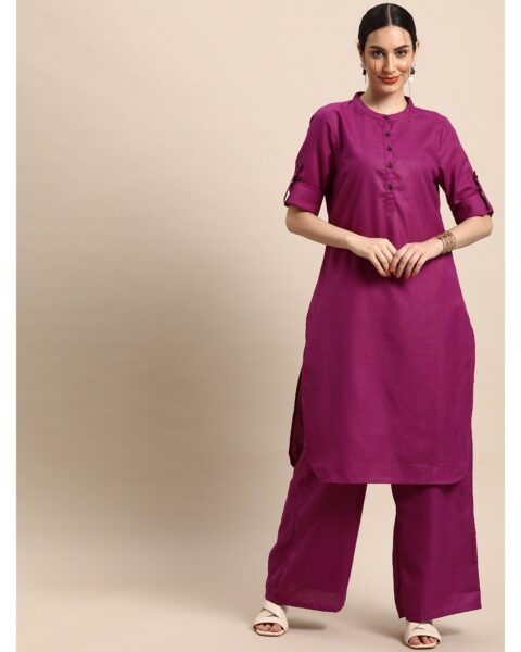 Anouk Purple Kurta Set