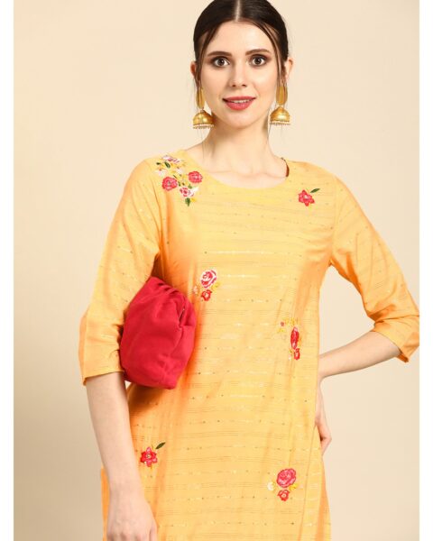 Anouk Mustard Kurta Set