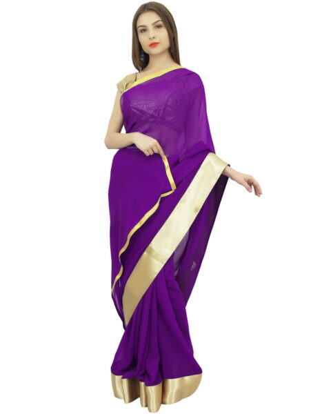 Atasi Purple Georgette Saree