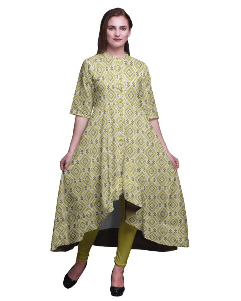 Bimba Yellow Printed Anarkali Suit