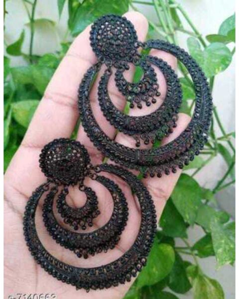 Black Jhumka Earrings