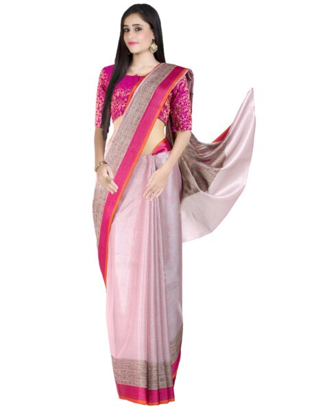 Chandrakala Beige Banarasi Silk Zari Woven Saree