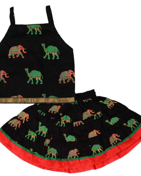 Chandrakala Printed Girls' Lehenga Choli
