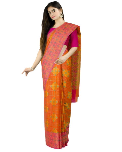 Chandrakala Gold Banarasi Silk Zari Woven Saree - Style 73119