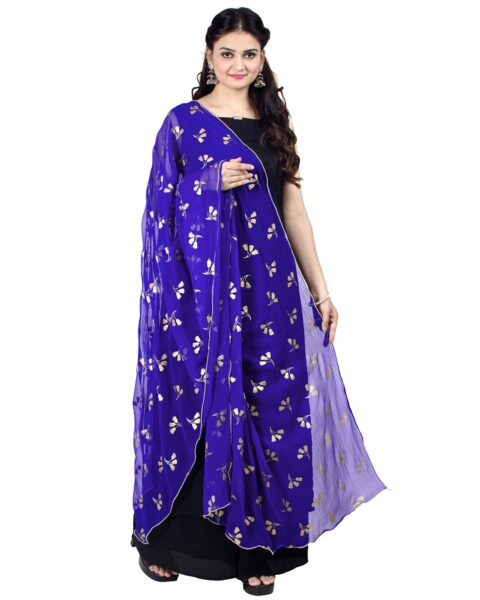 Chandrakala Gold Chiffon Printed Dupatta - Style 43386