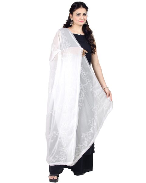 Chandrakala Gold Chiffon Printed Dupatta