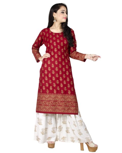 Chandrakala Gold Cotton Printed Sharara Set