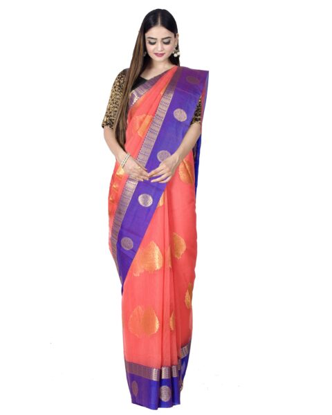 Chandrakala Magenta Banarasi Silk Zari Woven Saree