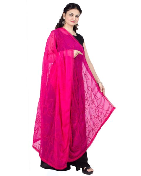 Chandrakala Pink Chiffon Stole