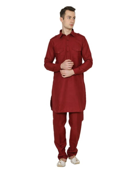 Cotton Designer Pathani Kurta Set