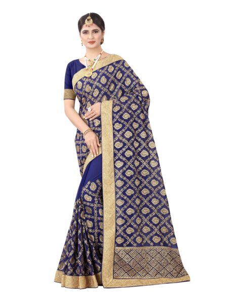 Craftstribe Georgette Zari Woven Saree