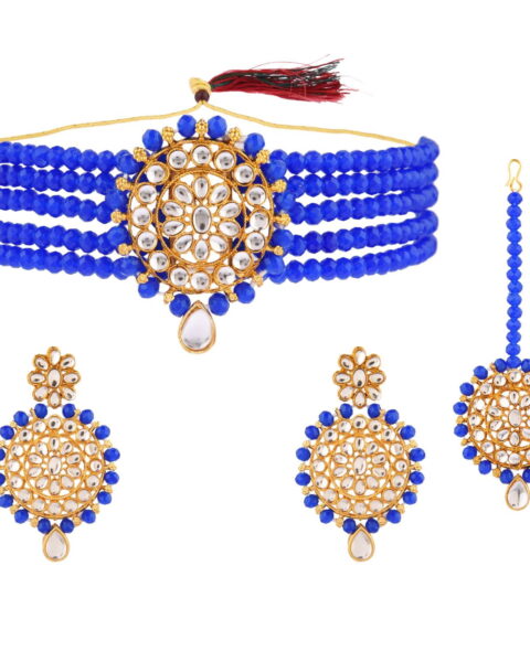 Efulgenz Blue Necklace Set