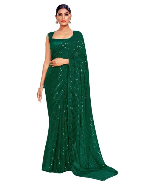 Elina Fashion Georgette Embroidered Saree - Style 47855
