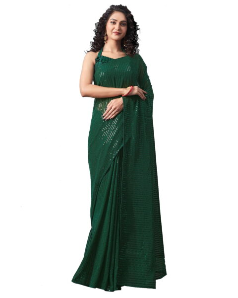 Elina Fashion Georgette Embroidered Saree - Style 67286