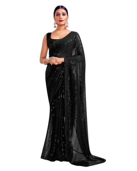 Elina Fashion Georgette Embroidered Saree - Style 12149