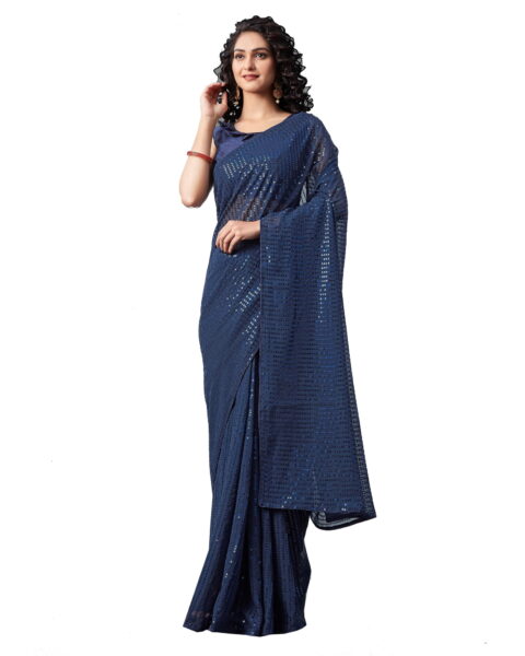 Elina Fashion Georgette Embroidered Saree