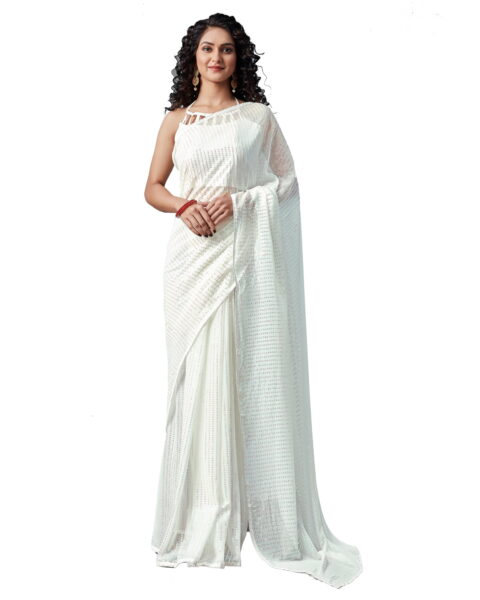 Elina Fashion Georgette Embroidered Saree - Style 25660