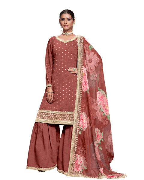 Happy Fashion Silk Printed Sharara Set