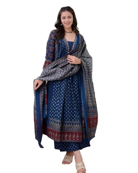 Iraaya Rayon Printed Anarkali Suit