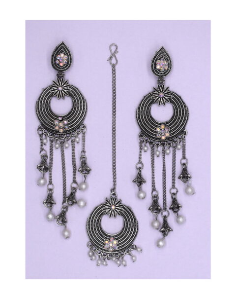 Jyesh Jewel Silver Jhumka Earrings