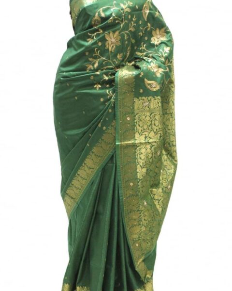 Krishna Sarees Gold Banarasi Silk Saree