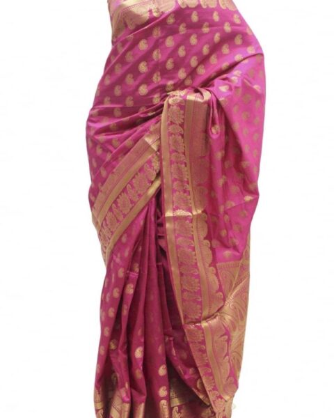 Krishna Sarees Gold Silk Saree