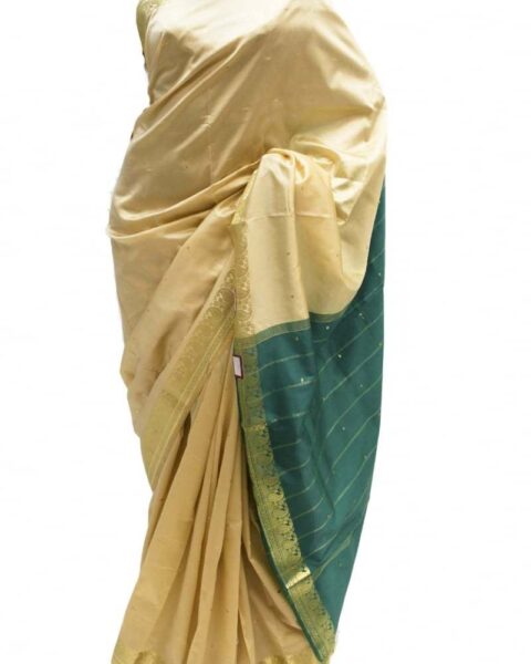 Krishna Sarees Cream Art Silk Saree