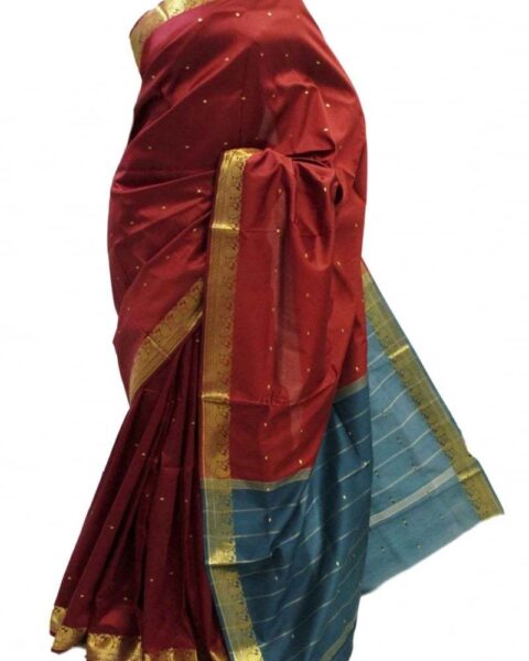 Krishna Sarees Maroon Art Silk Saree - Style 78411
