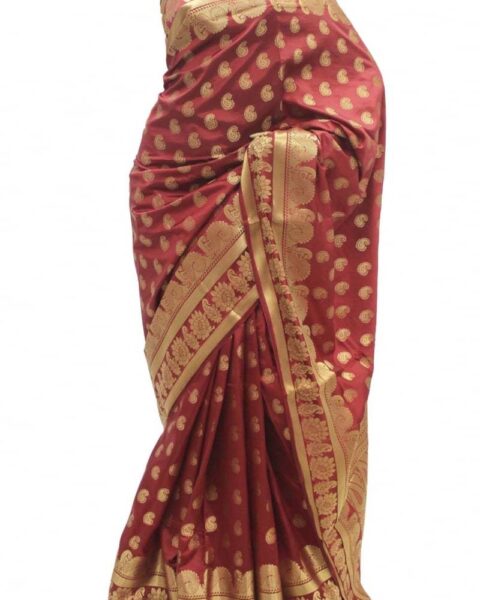 Krishna Sarees Maroon Art Silk Saree - Style 19827