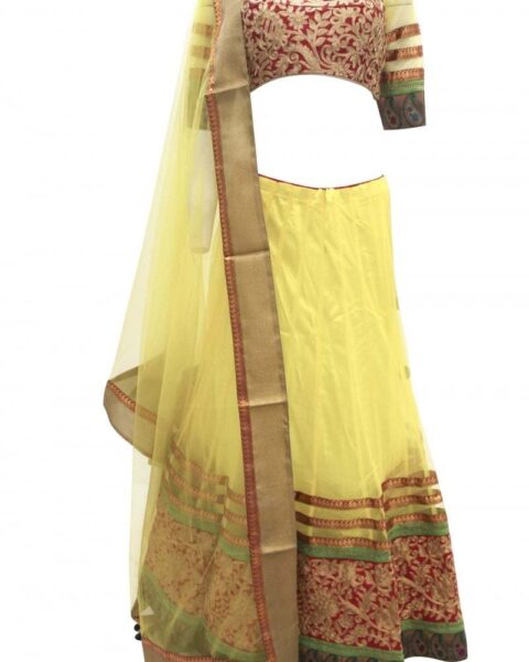 Krishna Sarees Red Lehenga Choli