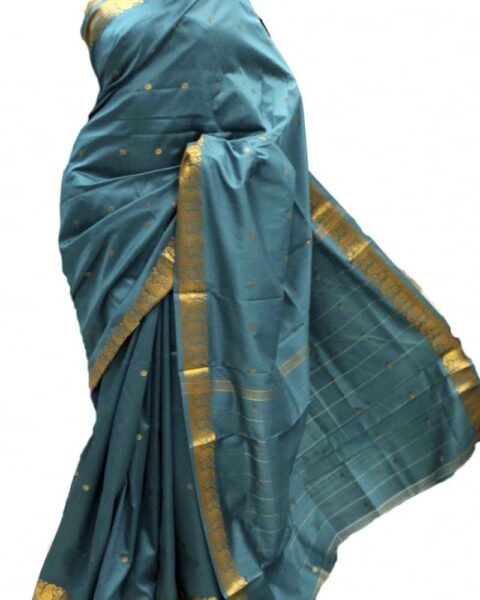 Krishna Sarees Teal Art Silk Saree - Style 95555