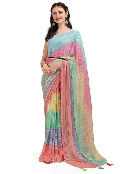 Nishtha Chadda Multicolor Silk Saree
