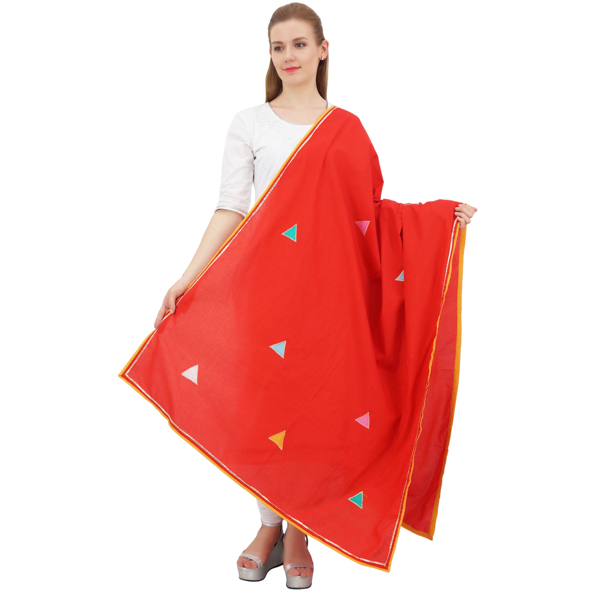 Phagun Red Cotton Dupatta