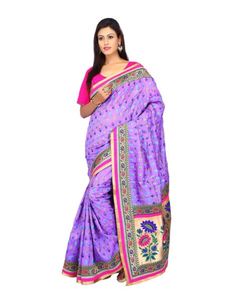 Purple Silk Saree