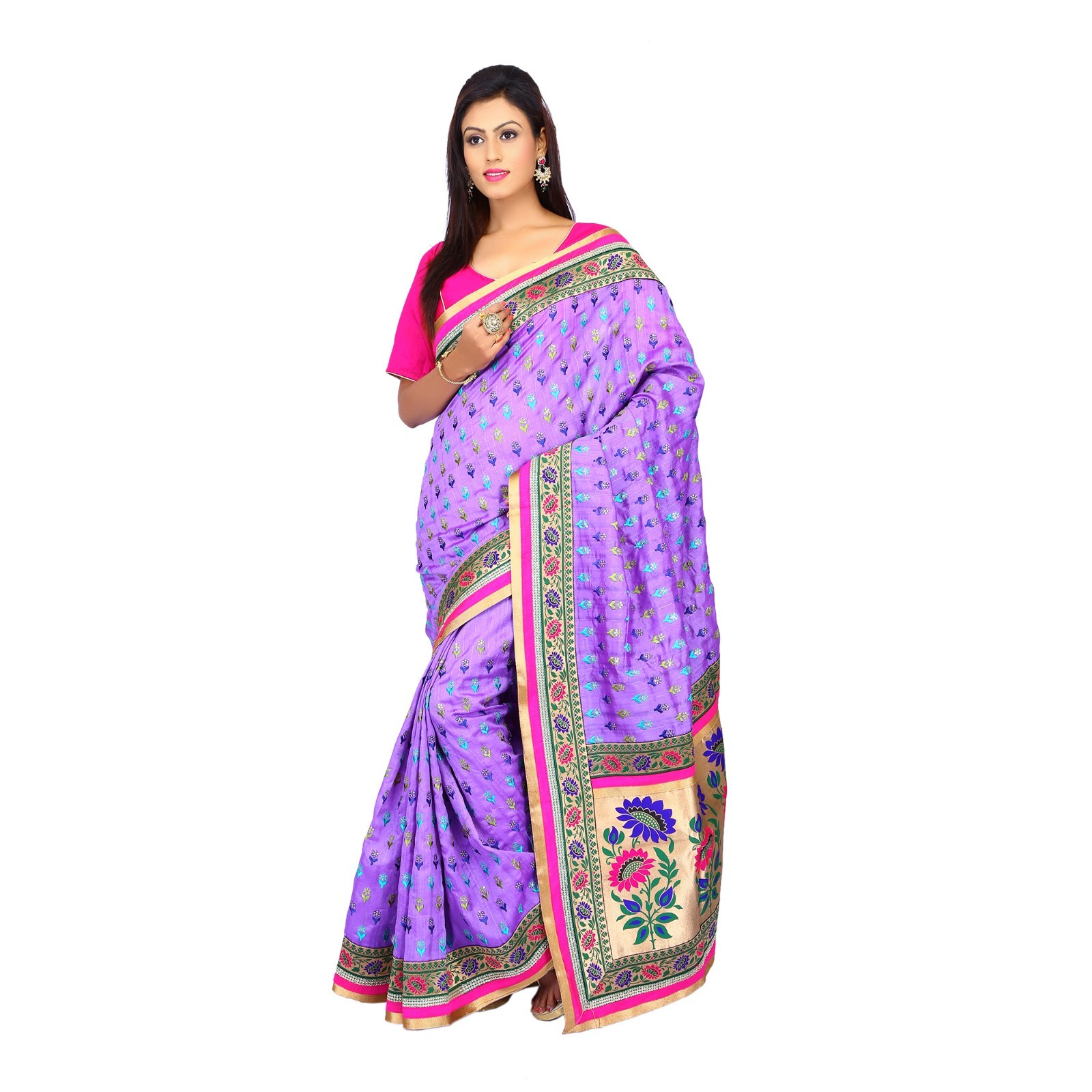 Purple Silk Saree