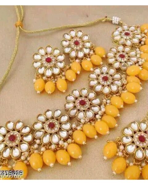 Raashifashions Yellow Necklace Set