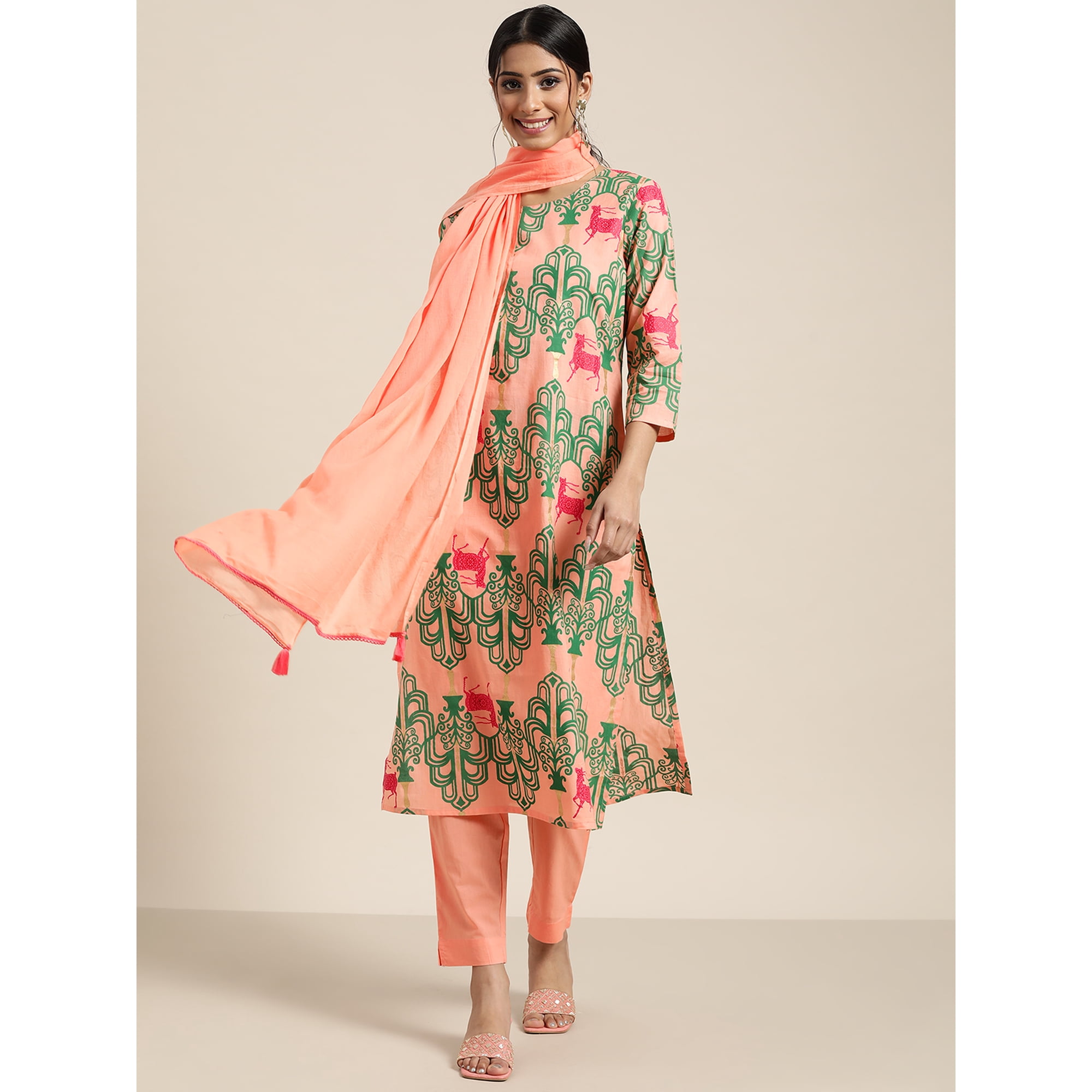 Sangria Peach Kurti
